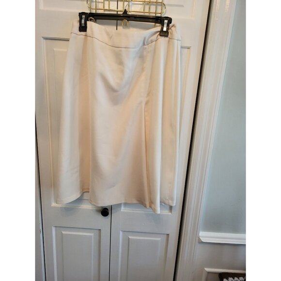 Ivory A Line Skirt Sag Harbor Sz 10 Side Pleat Retro Twee Minimalist Old Money - Picture 4 of 8